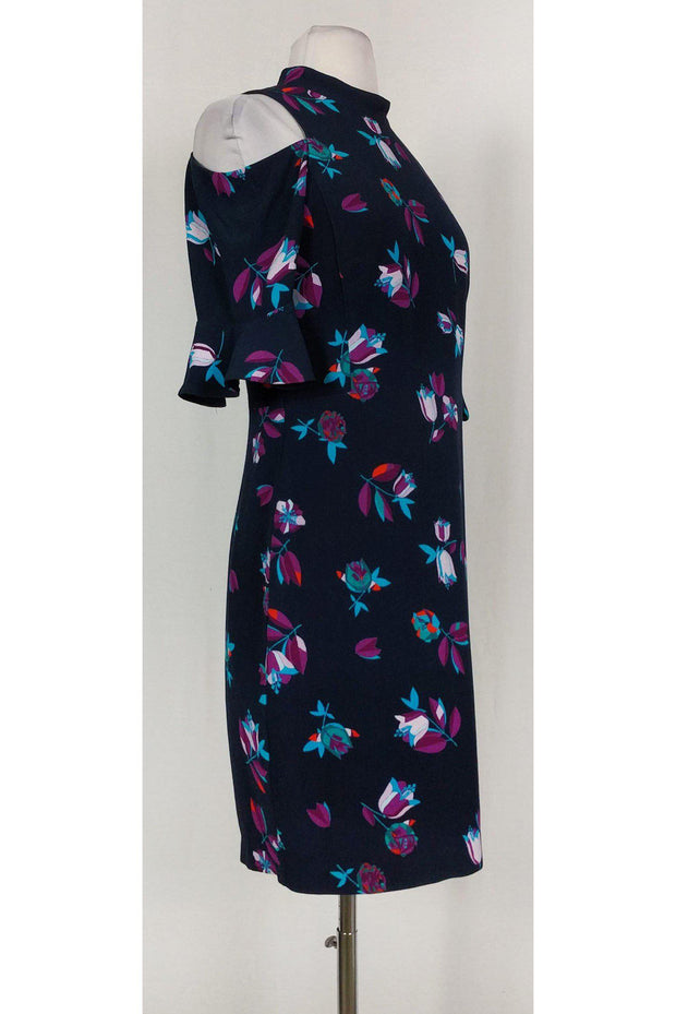 Current Boutique-Rebecca Taylor - Floral Navy Bell Sleeve Dress Sz 2