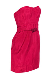 Current Boutique-Rebecca Taylor - Fuchsia Strapless Belted Dress Sz 4