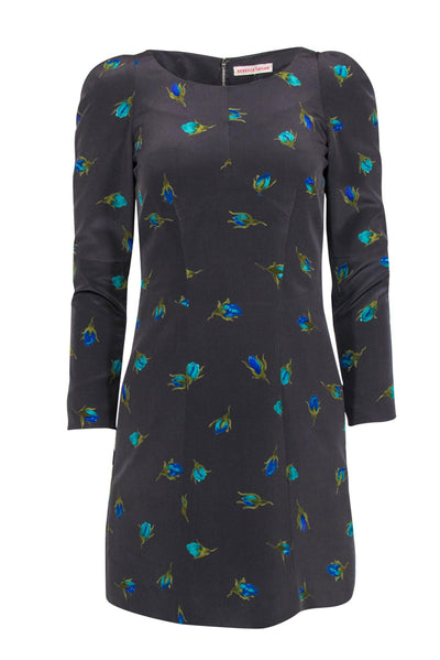 Current Boutique-Rebecca Taylor - Gray & Blue Tulip Long Sleeved Dress Sz 2