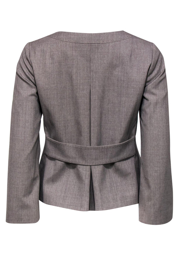 Current Boutique-Rebecca Taylor - Grey Cropped Jacket w/ Rosette Buttons Sz 6