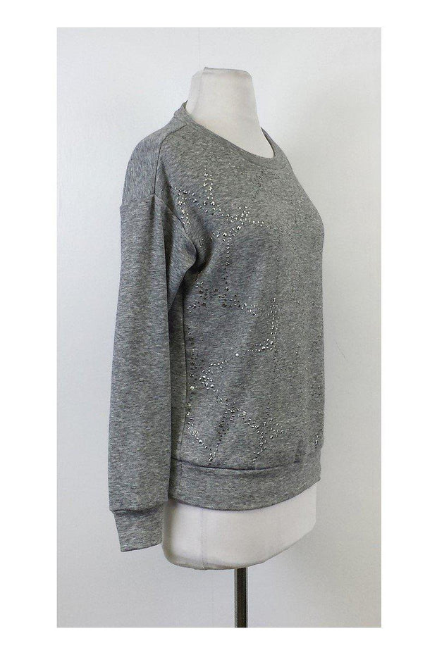 Current Boutique-Rebecca Taylor - Grey Jeweled Front Sweater Sz XS