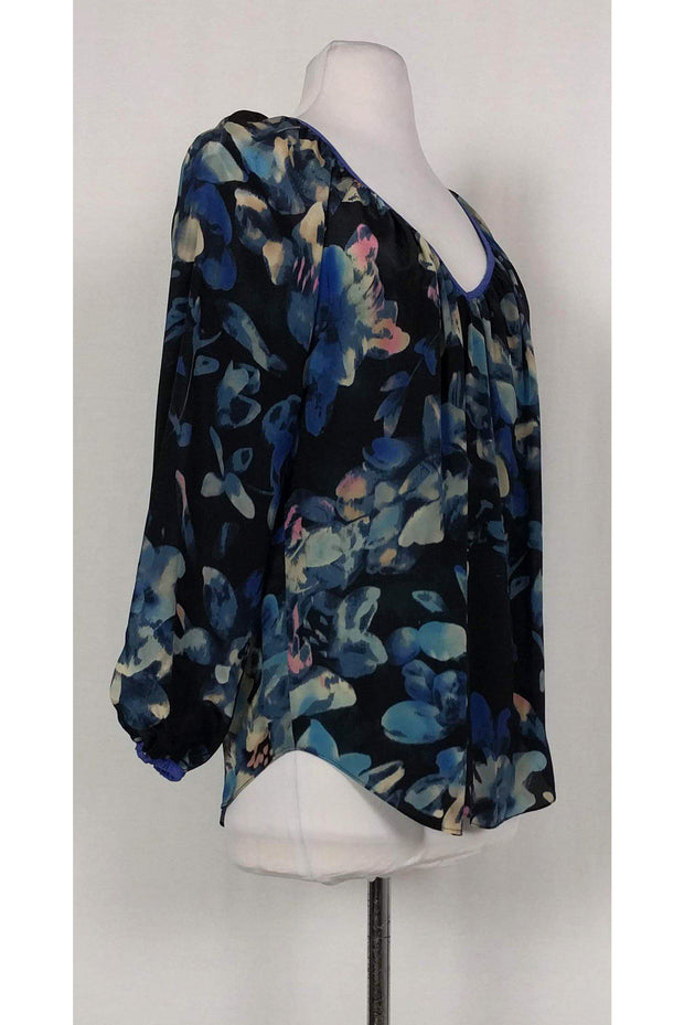 Current Boutique-Rebecca Taylor - Hawaii Gathered V-Neck Blouse Sz 2