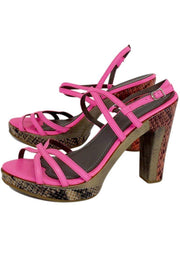 Current Boutique-Rebecca Taylor - Hot Pink Strappy Heels Sz 7.5