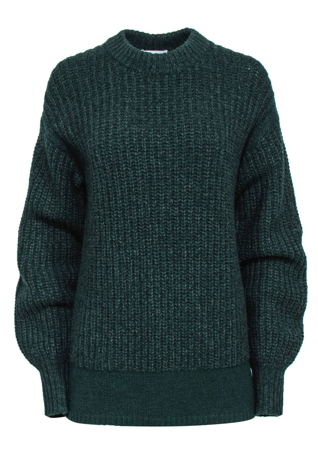 Current Boutique-Rebecca Taylor - Hunter Green Balloon Sleeve Wool Blend Oversized Sweater Sz S