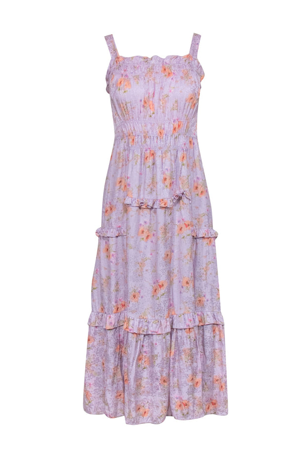 Current Boutique-Rebecca Taylor - Lavender Floral Sleeveless Maxi Dress Sz 0