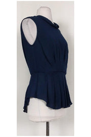 Current Boutique-Rebecca Taylor - Navy Blue Peplum Top Sz 6