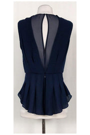 Current Boutique-Rebecca Taylor - Navy Blue Peplum Top Sz 6