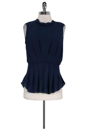 Current Boutique-Rebecca Taylor - Navy Blue Peplum Top Sz 6