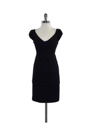 Current Boutique-Rebecca Taylor - Navy Cap Sleeve Rosette Dress Sz 0