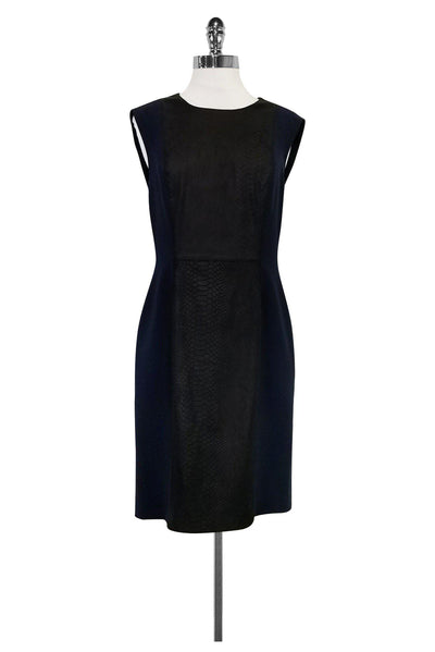 Current Boutique-Rebecca Taylor - Navy Pierced Leather Shift Dress Sz 10