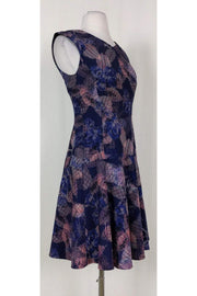 Current Boutique-Rebecca Taylor - Navy & Pink Abstract Print Dress Sz 2