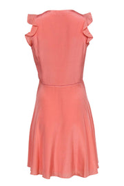 Current Boutique-Rebecca Taylor - Pink Textured Silk Fit & Flare Dress Sz 4