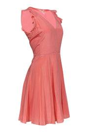 Current Boutique-Rebecca Taylor - Pink Textured Silk Fit & Flare Dress Sz 8