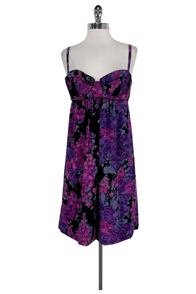 Current Boutique-Rebecca Taylor - Purple & Black Silk Dress Sz 10