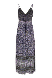 Current Boutique-Rebecca Taylor - Purple Floral Print Sleeveless Maxi Dress Sz 2