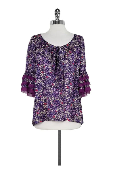 Current Boutique-Rebecca Taylor - Purple Printed Top Sz 6