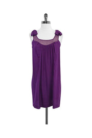 Current Boutique-Rebecca Taylor - Purple Silk Sleeveless Shift Dress Sz 4