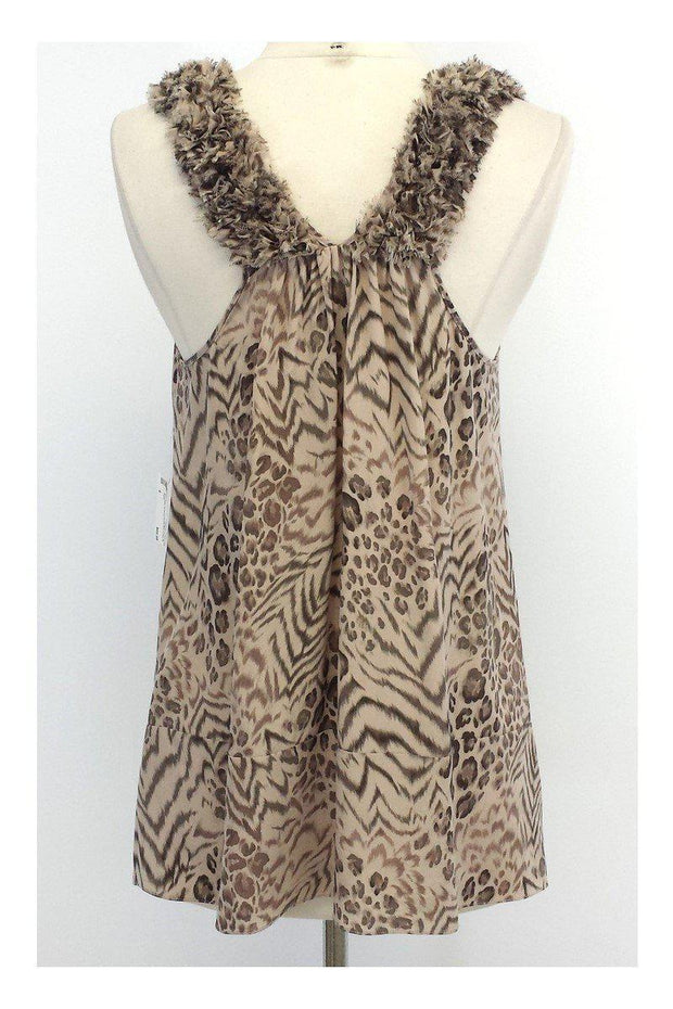 Current Boutique-Rebecca Taylor - Taupe Animal Print Silk Tank Sz 6