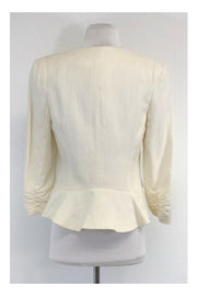 Current Boutique-Rebecca Taylor - White Cotton & Linen Studded Jacket Sz 6