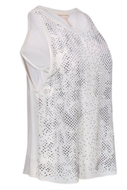 Current Boutique-Rebecca Taylor - White Silk Tank w/ Silver Studs Sz 4