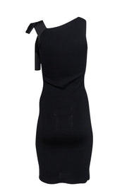 Current Boutique-Red Valentino - Black Knit Asymmetric Dress w/ Sash & Bow Sz S