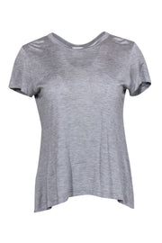 Current Boutique-Red Valentino - Grey Short Sleeve T-Shirt w/ Black Swiss Dot Lace & Bow Detail Sz XS