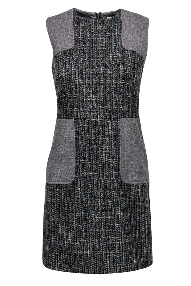 Current Boutique-Red Valentino - Grey Tweed Shift Dress Sz 2