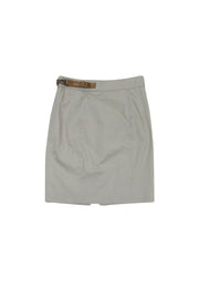 Current Boutique-Red Valentino - Khaki & Brown Cotton Blend Skirt Sz 10