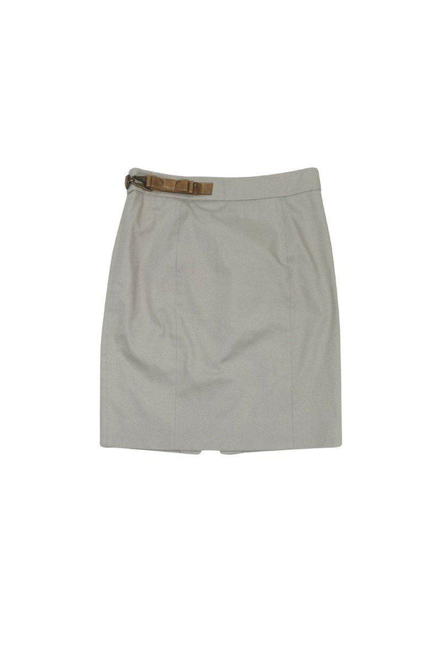 Current Boutique-Red Valentino - Khaki & Brown Cotton Blend Skirt Sz 10