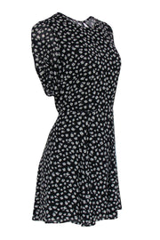 Current Boutique-Reformation - Black & White Floral Print Fit & Flare Dress Sz 8