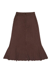 Current Boutique-Reformation - Brown & White Polka Dot Print Maxi Skirt Sz 8