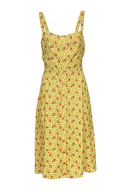 Current Boutique-Reformation - Light Yellow Floral Button-Front Sundress Sz 8