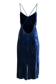 Current Boutique-Reformation - Navy Velvet Sleeveless Strappy "Moore" Maxi Dress Sz S