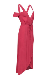 Current Boutique-Reformation - Pink Cold Shoulder Wrap Maxi Dress Sz 2