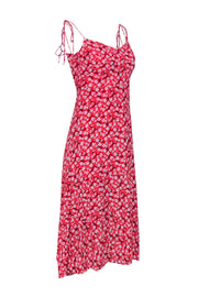 Current Boutique-Reformation - Red & Multicolor Floral Print Sleeveless Midi Dress Sz 8