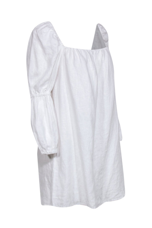 Current Boutique-Reformation - White Long Sleeve Linen Peasant Dress Sz XL