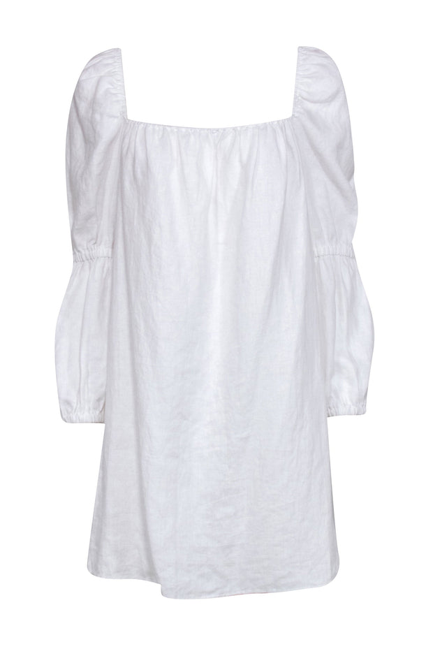 Current Boutique-Reformation - White Long Sleeve Linen Peasant Dress Sz XL