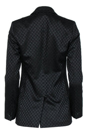 Current Boutique-Reiss - Black Metallic Lattice Patterned Blazer Sz 2