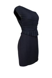 Current Boutique-Reiss - Black One-Shoulder Dress w/ Pleats Sz 6