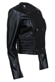 Current Boutique-Reiss - Black Paneled Leather Jacket Sz 8