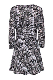 Current Boutique-Reiss - Black & White Snake Print Fit & Flare Dress Sz 8