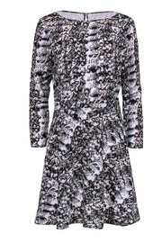 Current Boutique-Reiss - Black & White Snake Print Fit & Flare Dress Sz 8