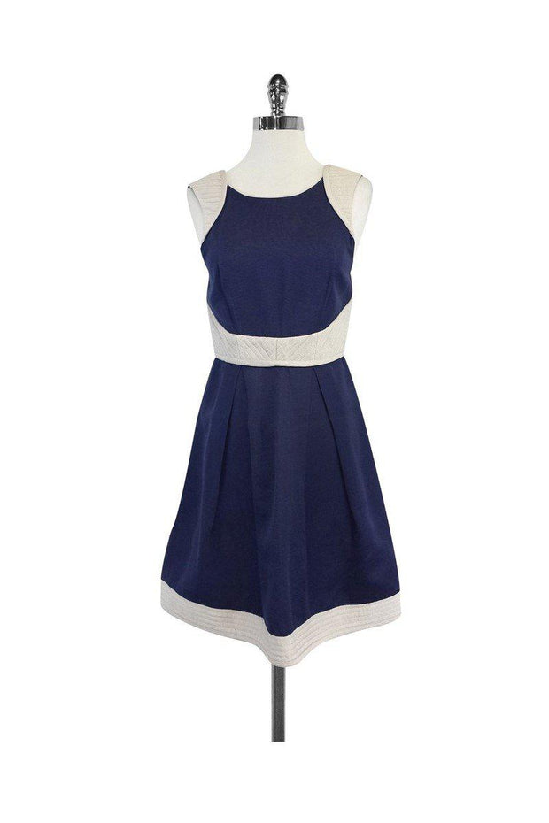 Current Boutique-Reiss - Blue & Light Grey Sleeveless Dress Sz 6