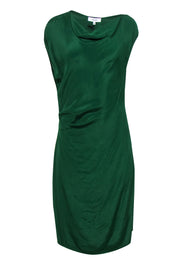 Current Boutique-Reiss - Green Boat Neck Ruched Cocktail Dress Sz 8