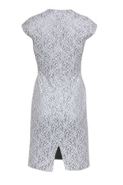 Current Boutique-Reiss - Light Grey Lace Sheath Dress w/ Polka Dot Lace Paneling Sz 4