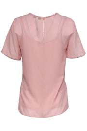 Current Boutique-Reiss - Light Pink Sheer Silky Tee w/ Camisole Sz 4