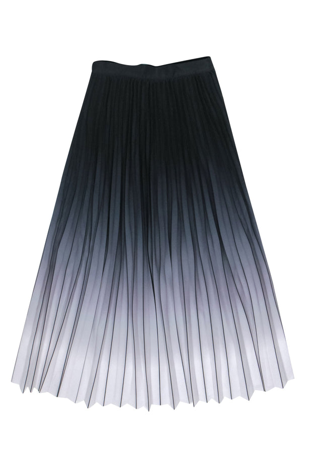 Current Boutique-Reiss - Ombre Black & White Pleated Midi Skirt Sz 0