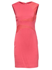 Current Boutique-Reiss - Salmon Pink Textured Swirl Sheath Dress Sz 6