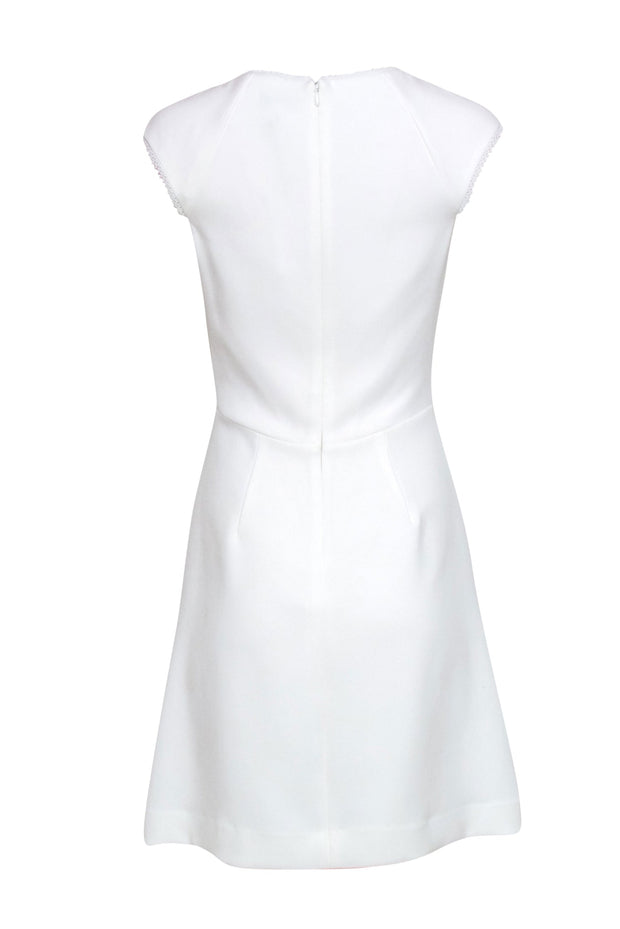 Current Boutique-Reiss - White A-Line "Talithia" Dress w/ Floral Lace Paneling Sz 4