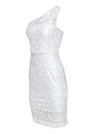 Current Boutique-Reiss - White Lace One-Shoulder Midi Dress Sz 2